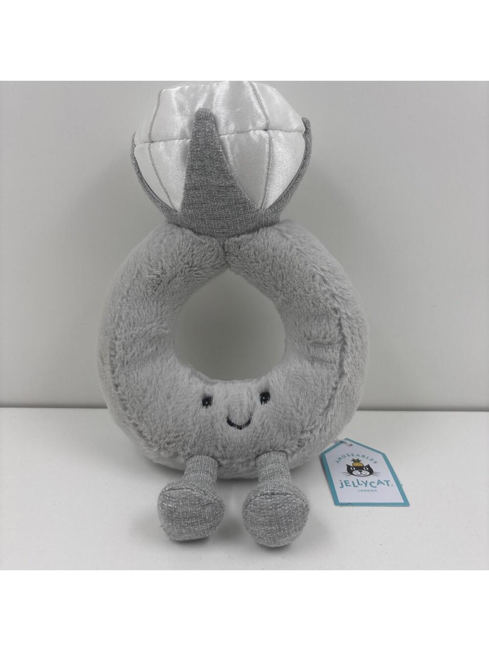 Jellycat Amuseable Fluffy Confession Diamond Ring Plush Doll NWT